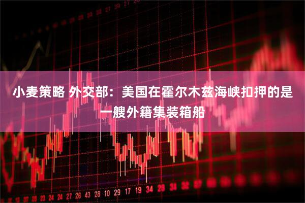 小麦策略 外交部：美国在霍尔木兹海峡扣押的是一艘外籍集装箱船