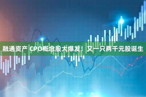 融通资产 CPO概念股大爆发！又一只两千元股诞生